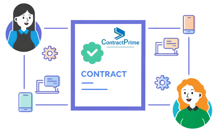 ContractPrime free contract summary and redlining solution showing contract comparison and key clause highlights.